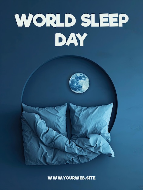 PSD world sleep day poster template and media social post