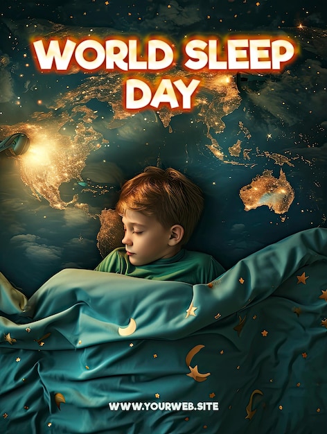 PSD world sleep day poster template and media social post