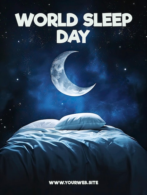 world sleep day poster template and media social post