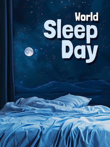 PSD world sleep day poster template and sleep day media social template