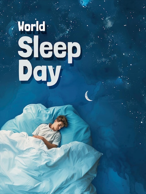 PSD world sleep day poster template and sleep day media social template