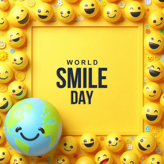 PSD world smile day creative banner design template