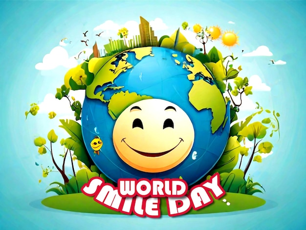 PSD world smile day poster design