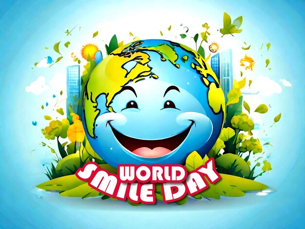 PSD world smile day poster design