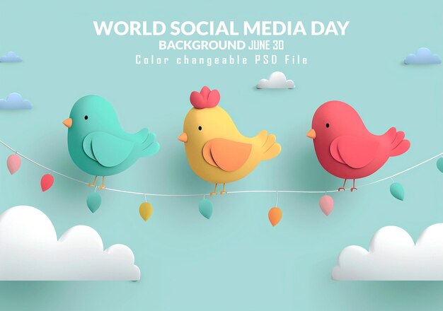 World Social Media Day June 30 Holiday concept Template for background