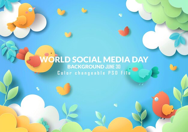 World Social Media Day June 30 Holiday concept Template for background