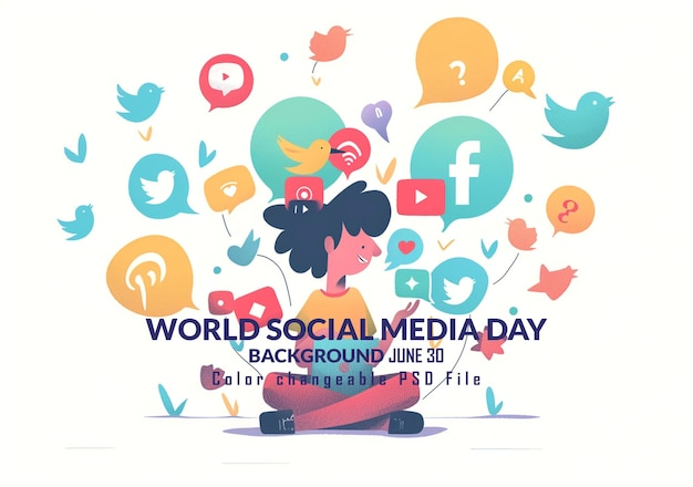 World Social Media Day June 30 Holiday concept Template for background