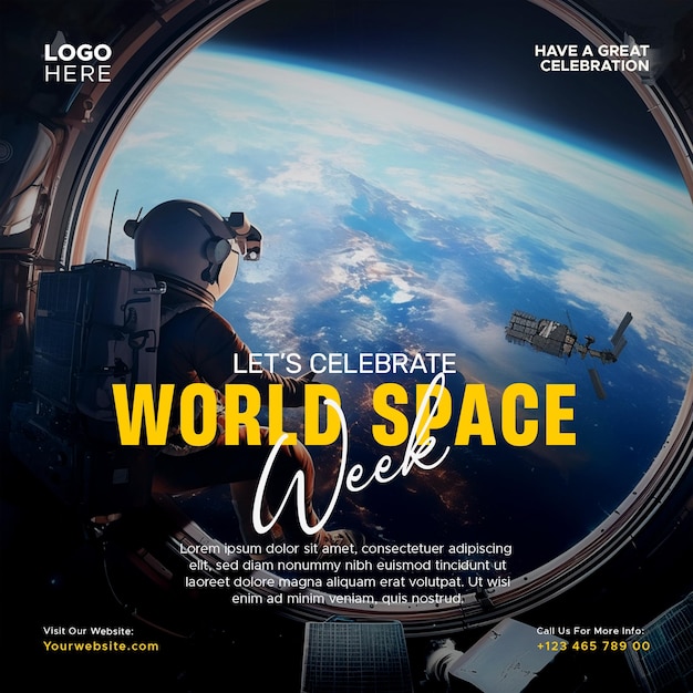 PSD world space week social media instagram post template