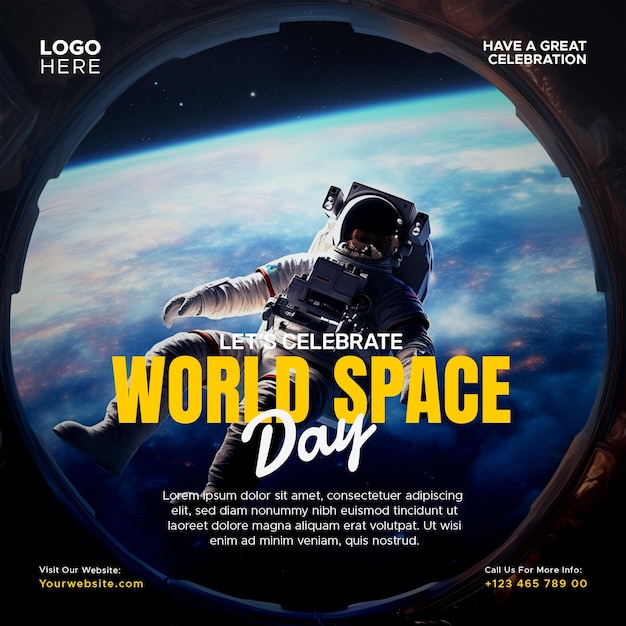 world space week social media instagram post template