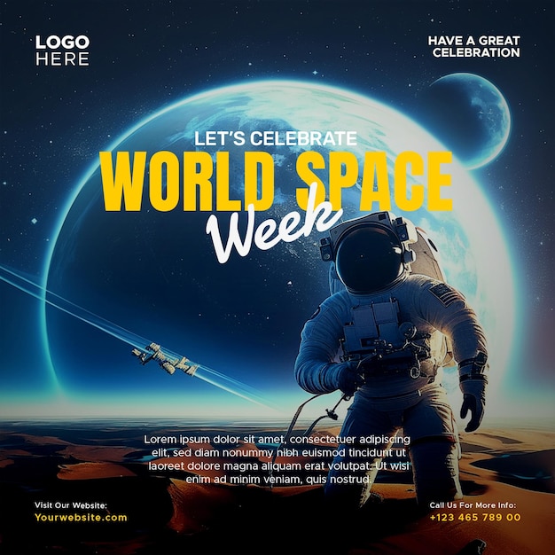 world space week social media instagram post template