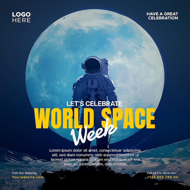 PSD world space week social media instagram post template