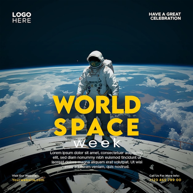 PSD world space week social media instagram post template