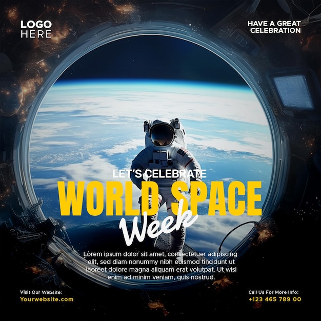 world space week social media instagram post template