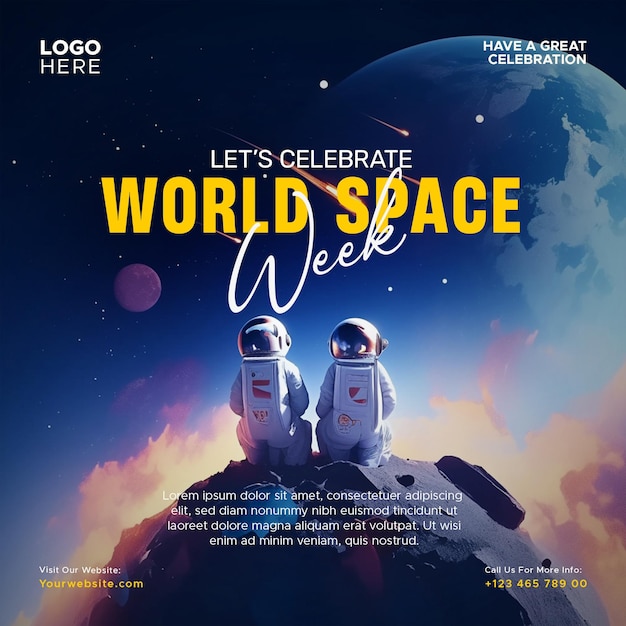 PSD world space week social media instagram post template