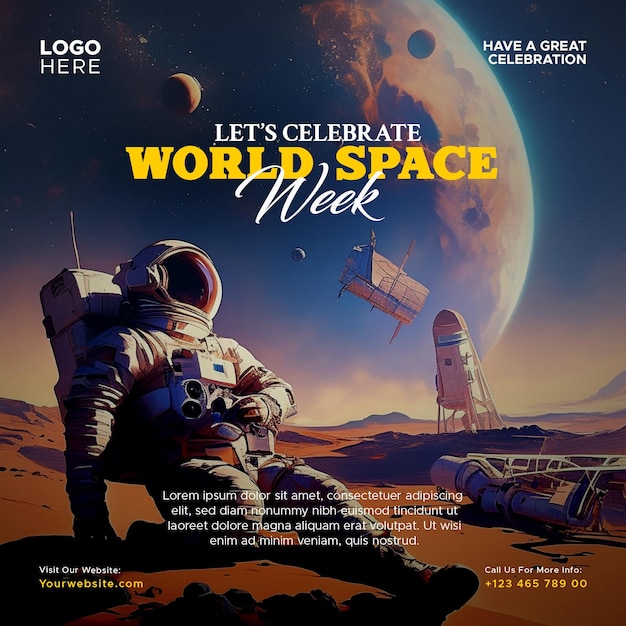 world space week social media instagram post template