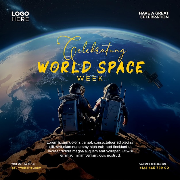 world space week social media instagram post template