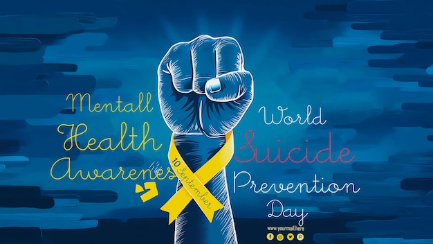 PSD world suicide prevention day concept templet on september 10 by ai