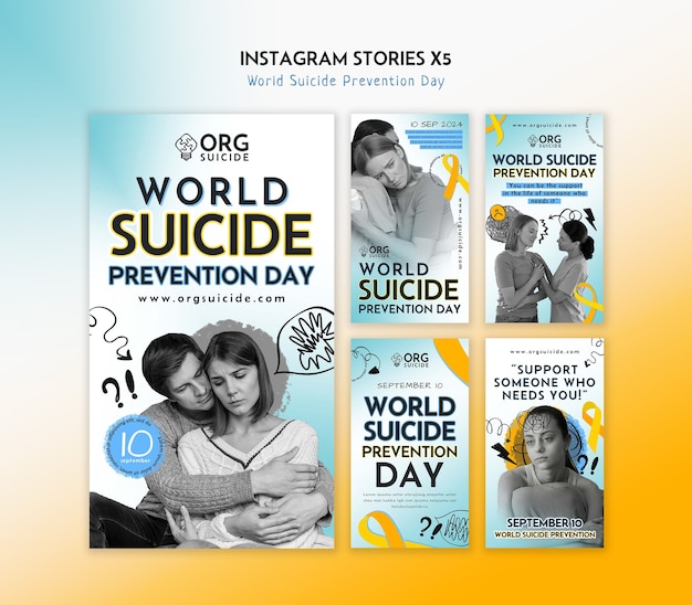 World suicide prevention day template design