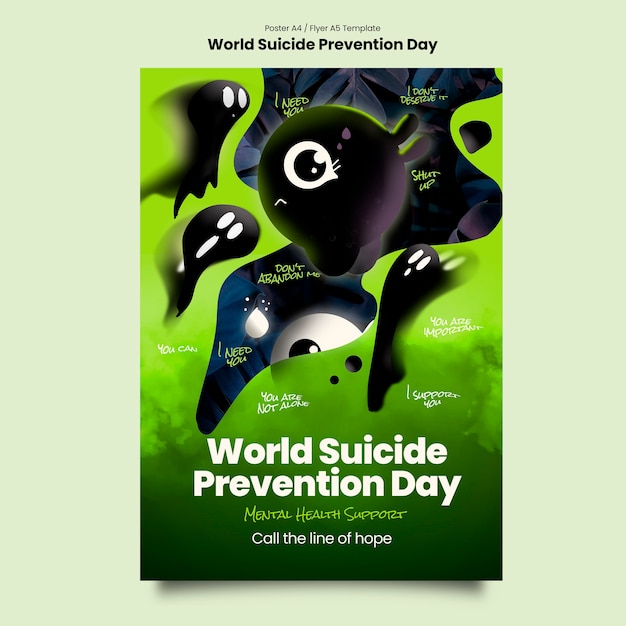 PSD world suicide prevention day template design