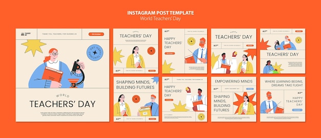 PSD world teacher's day template design