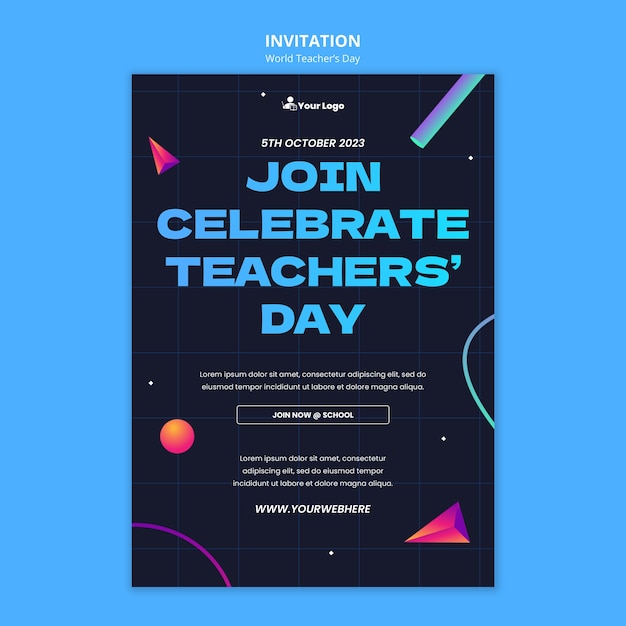 PSD world teachers' day invitation template