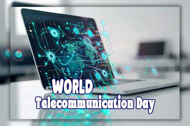 World telecommunication day smart city and communication network telecommunication background