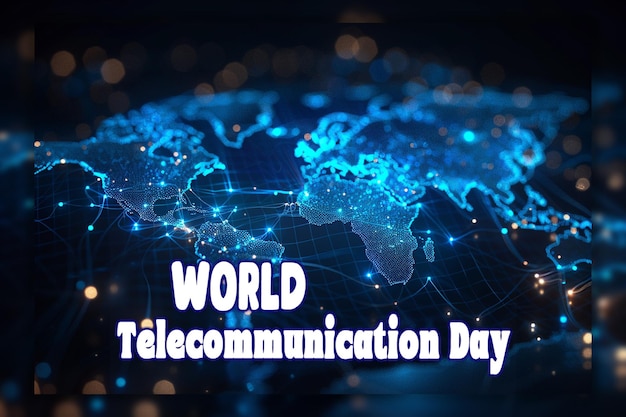 World telecommunication day smart city and communication network telecommunication background