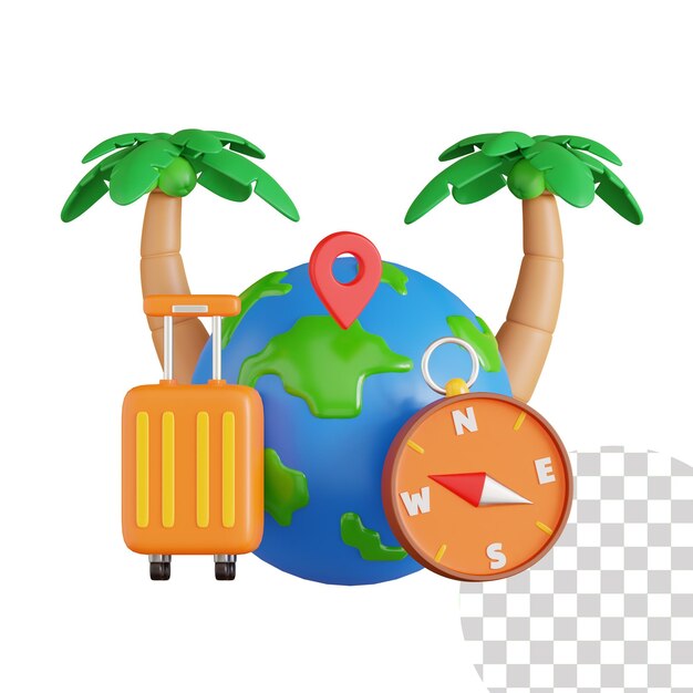 PSD world tourism day 3d icon