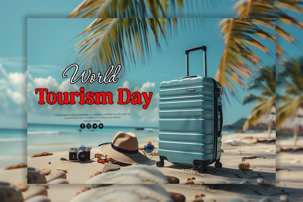 PSD world tourism day celebration background