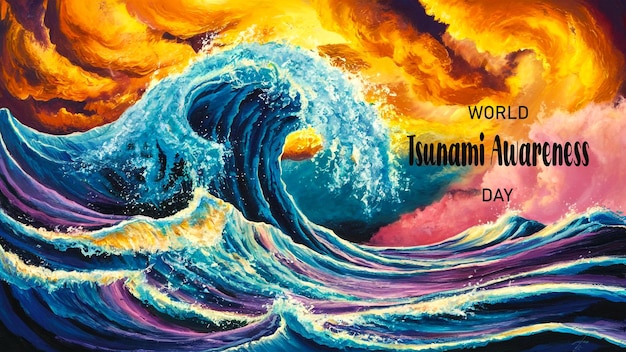 PSD world tsunami awareness day background banner