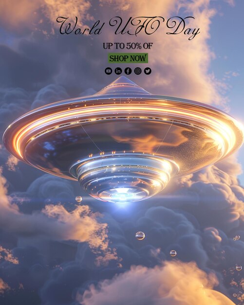 PSD world ufo day background