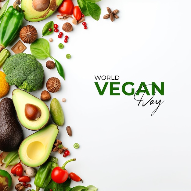 PSD world vegan day background banner