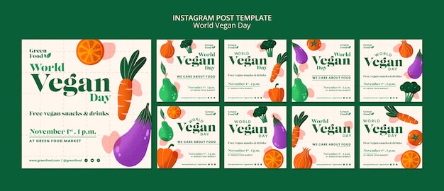 World vegan day instagram posts