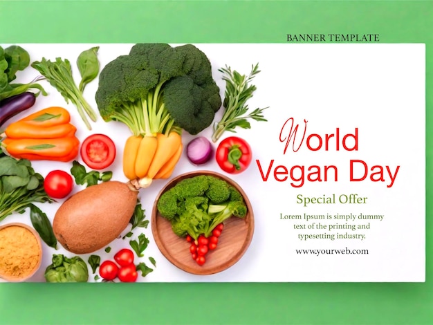 World vegan day poster with vegetables design