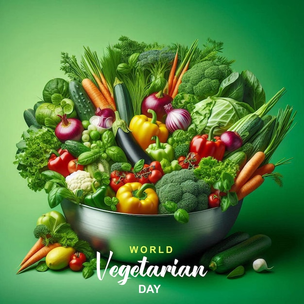 PSD world vegetarian day square design template