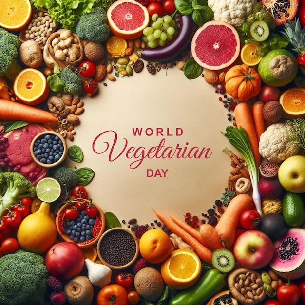 PSD world vegetarian day square design template