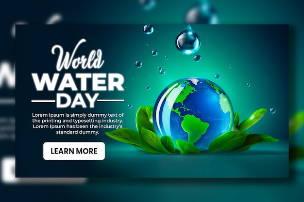 World water day banner background