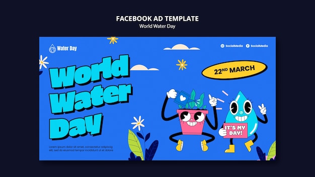 World water day celebration facebook template