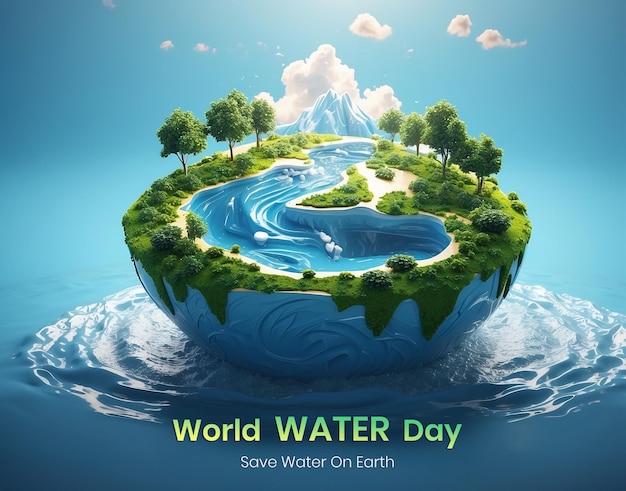 World Water Day Concept Mirroring Humanitys Impact on Water Resources