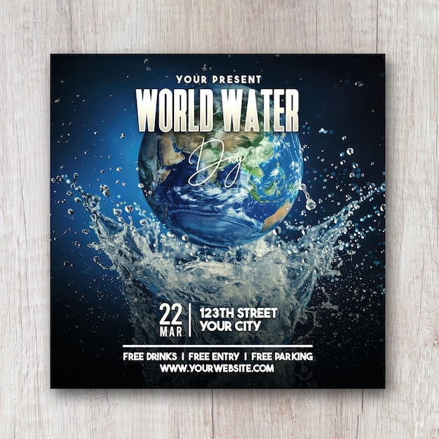 World water day flyer social media post