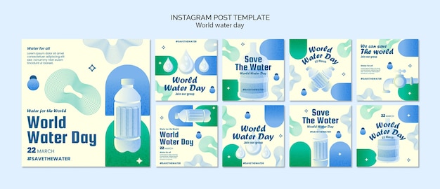 PSD world water day  instagram posts