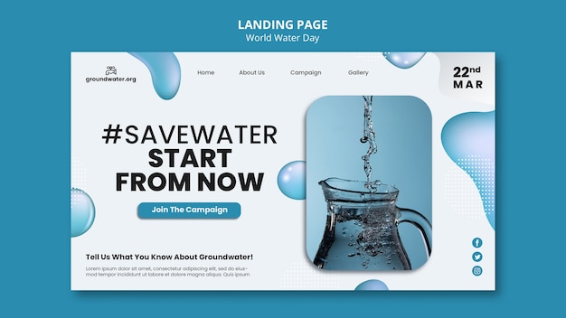 PSD world water day landing page