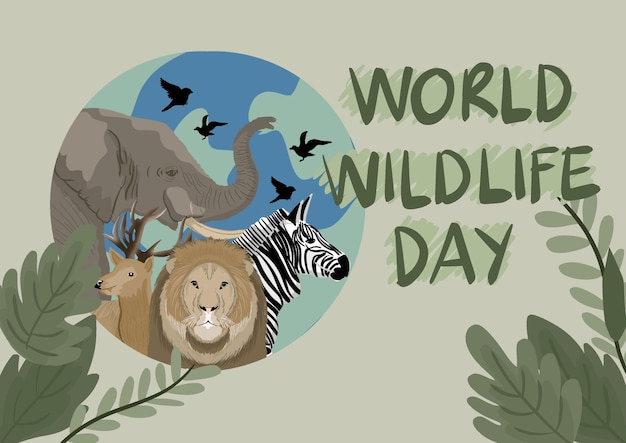 PSD world wildlife day background