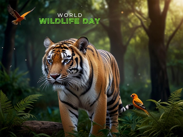 PSD world wildlife day background