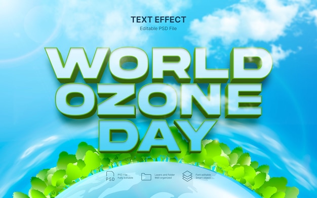 PSD world zone day text effect