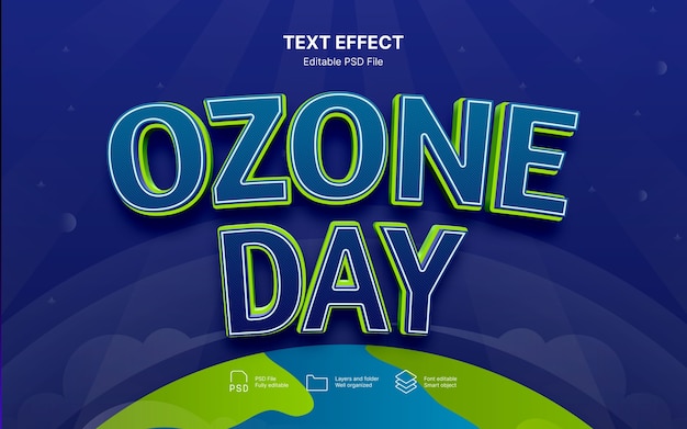 PSD world zone day text effect