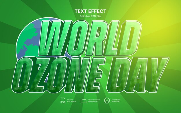 PSD world zone day text effect