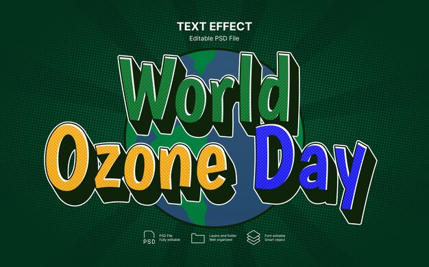 PSD world zone day text effect