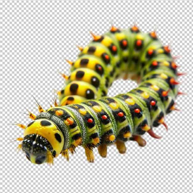 PSD worm the caterpillars isolated on transparent background