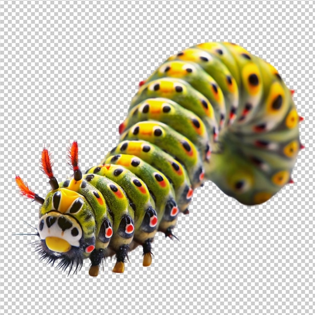 PSD worm the caterpillars isolated on transparent background